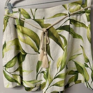 JOIE Tropical Leaf Print linen blend Women's Shorts
Size XL